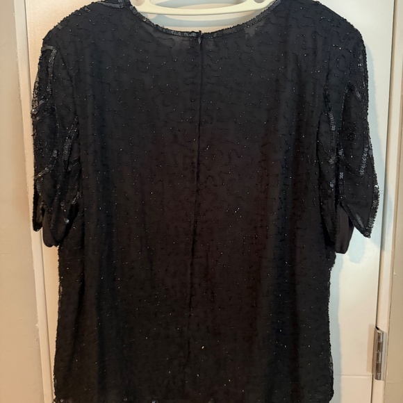 PLUS SIZE Evening Blouse (Black, 3X) and Long Skirt (Black, 22/24) - Picture 3 of 6